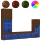 vidaXL 4-tlg. Wohnwand mit LED-Beleuchtung Braun Eiche Holzwerkstoff vidaXL 4-tlg. Wohnwand mit LED-Beleuchtung Braun Eiche Holzwerkstoff