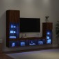 vidaXL 4-tlg. Wohnwand mit LED-Beleuchtung Braun Eiche Holzwerkstoff vidaXL 4-tlg. Wohnwand mit LED-Beleuchtung Braun Eiche Holzwerkstoff