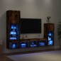 vidaXL 4-tlg. Wohnwand mit LED-Beleuchtung Räuchereiche Holzwerkstoff vidaXL 4-tlg. Wohnwand mit LED-Beleuchtung Räuchereiche Holzwerkstoff