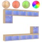 vidaXL 8-tlg. Wohnwand mit LED-Beleuchtung Sonoma-Eiche Holzwerkstoff vidaXL 8-tlg. Wohnwand mit LED-Beleuchtung Sonoma-Eiche Holzwerkstoff