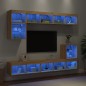 vidaXL 8-tlg. Wohnwand mit LED-Beleuchtung Sonoma-Eiche Holzwerkstoff vidaXL 8-tlg. Wohnwand mit LED-Beleuchtung Sonoma-Eiche Holzwerkstoff