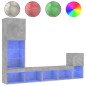 vidaXL 4-tlg. Wohnwand mit LED-Beleuchtung Betongrau Holzwerkstoff vidaXL 4-tlg. Wohnwand mit LED-Beleuchtung Betongrau Holzwerkstoff