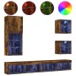 vidaXL 5-tlg. Wohnwand mit LED-Beleuchtung Räuchereiche Holzwerkstoff vidaXL 5-tlg. Wohnwand mit LED-Beleuchtung Räuchereiche Holzwerkstoff