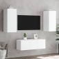 vidaXL 4-tlg. Wohnwand mit LED-Beleuchtung Weiß Holzwerkstoff vidaXL 4-tlg. Wohnwand mit LED-Beleuchtung Weiß Holzwerkstoff