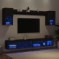 vidaXL 6-tlg. Wohnwand mit LED-Beleuchtung Schwarz Holzwerkstoff vidaXL 6-tlg. Wohnwand mit LED-Beleuchtung Schwarz Holzwerkstoff