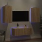 vidaXL 4-tlg. Wohnwand mit LED-Beleuchtung Sonoma-Eiche Holzwerkstoff vidaXL 4-tlg. Wohnwand mit LED-Beleuchtung Sonoma-Eiche Holzwerkstoff