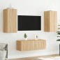 vidaXL 4-tlg. Wohnwand mit LED-Beleuchtung Sonoma-Eiche Holzwerkstoff vidaXL 4-tlg. Wohnwand mit LED-Beleuchtung Sonoma-Eiche Holzwerkstoff