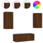 vidaXL 4-tlg. Wohnwand mit LED-Beleuchtung Braun Eiche Holzwerkstoff vidaXL 4-tlg. Wohnwand mit LED-Beleuchtung Braun Eiche Holzwerkstoff