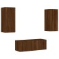 vidaXL 4-tlg. Wohnwand mit LED-Beleuchtung Braun Eiche Holzwerkstoff vidaXL 4-tlg. Wohnwand mit LED-Beleuchtung Braun Eiche Holzwerkstoff