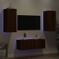 vidaXL 4-tlg. Wohnwand mit LED-Beleuchtung Braun Eiche Holzwerkstoff vidaXL 4-tlg. Wohnwand mit LED-Beleuchtung Braun Eiche Holzwerkstoff