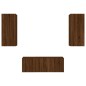 vidaXL 4-tlg. Wohnwand mit LED-Beleuchtung Braun Eiche Holzwerkstoff vidaXL 4-tlg. Wohnwand mit LED-Beleuchtung Braun Eiche Holzwerkstoff