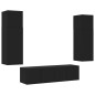 vidaXL 6-tlg. Wohnwand mit LED-Beleuchtung Schwarz Holzwerkstoff vidaXL 6-tlg. Wohnwand mit LED-Beleuchtung Schwarz Holzwerkstoff