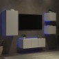 vidaXL 5-tlg. Wohnwand mit LED-Beleuchtung Weiß Holzwerkstoff vidaXL 5-tlg. Wohnwand mit LED-Beleuchtung Weiß Holzwerkstoff