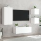 vidaXL 5-tlg. Wohnwand mit LED-Beleuchtung Weiß Holzwerkstoff vidaXL 5-tlg. Wohnwand mit LED-Beleuchtung Weiß Holzwerkstoff