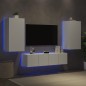 vidaXL 4-tlg. Wohnwand mit LED-Beleuchtung Weiß Holzwerkstoff vidaXL 4-tlg. Wohnwand mit LED-Beleuchtung Weiß Holzwerkstoff