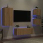 vidaXL 5-tlg. Wohnwand mit LED-Beleuchtung Sonoma-Eiche Holzwerkstoff vidaXL 5-tlg. Wohnwand mit LED-Beleuchtung Sonoma-Eiche Holzwerkstoff