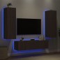 vidaXL 6-tlg. Wohnwand mit LED-Beleuchtung Braun Eichen-Optik vidaXL 6-tlg. Wohnwand mit LED-Beleuchtung Braun Eichen-Optik