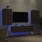 vidaXL 4-tlg. Wohnwand mit LED-Beleuchtung Braun Eiche Holzwerkstoff vidaXL 4-tlg. Wohnwand mit LED-Beleuchtung Braun Eiche Holzwerkstoff