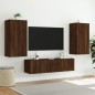 vidaXL 4-tlg. Wohnwand mit LED-Beleuchtung Braun Eiche Holzwerkstoff vidaXL 4-tlg. Wohnwand mit LED-Beleuchtung Braun Eiche Holzwerkstoff