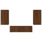 vidaXL 4-tlg. Wohnwand mit LED-Beleuchtung Braun Eiche Holzwerkstoff vidaXL 4-tlg. Wohnwand mit LED-Beleuchtung Braun Eiche Holzwerkstoff
