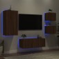 vidaXL 5-tlg. Wohnwand mit LED-Beleuchtung Braun Eichen-Optik vidaXL 5-tlg. Wohnwand mit LED-Beleuchtung Braun Eichen-Optik