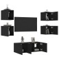 vidaXL 6-tlg. Wohnwand mit LED-Beleuchtung Schwarz Holzwerkstoff vidaXL 6-tlg. Wohnwand mit LED-Beleuchtung Schwarz Holzwerkstoff