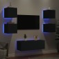 vidaXL 6-tlg. Wohnwand mit LED-Beleuchtung Schwarz Holzwerkstoff vidaXL 6-tlg. Wohnwand mit LED-Beleuchtung Schwarz Holzwerkstoff
