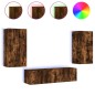 vidaXL 4-tlg. Wohnwand mit LED-Beleuchtung Räuchereiche Holzwerkstoff vidaXL 4-tlg. Wohnwand mit LED-Beleuchtung Räuchereiche Holzwerkstoff