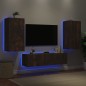 vidaXL 4-tlg. Wohnwand mit LED-Beleuchtung Räuchereiche Holzwerkstoff vidaXL 4-tlg. Wohnwand mit LED-Beleuchtung Räuchereiche Holzwerkstoff