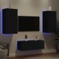 vidaXL 4-tlg. Wohnwand mit LED-Beleuchtung Schwarz Holzwerkstoff vidaXL 4-tlg. Wohnwand mit LED-Beleuchtung Schwarz Holzwerkstoff