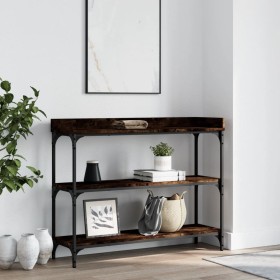 vidaXL Konsolentisch mit Ablagen Räuchereiche 100x30x80 cm