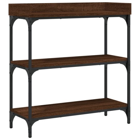 vidaXL Konsolentisch mit Ablagen Braun Eichen-Optik 75x30x80 cm