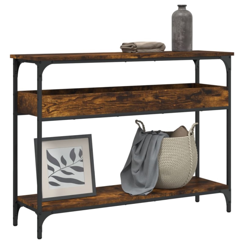 vidaXL Konsolentisch mit Ablage Räuchereiche 100x29x75cm Holzwerkstoff vidaXL Konsolentisch mit Ablage Räuchereiche 100x29x75cm Holzwerkstoff
