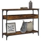 vidaXL Konsolentisch mit Ablage Räuchereiche 100x29x75cm Holzwerkstoff vidaXL Konsolentisch mit Ablage Räuchereiche 100x29x75cm Holzwerkstoff
