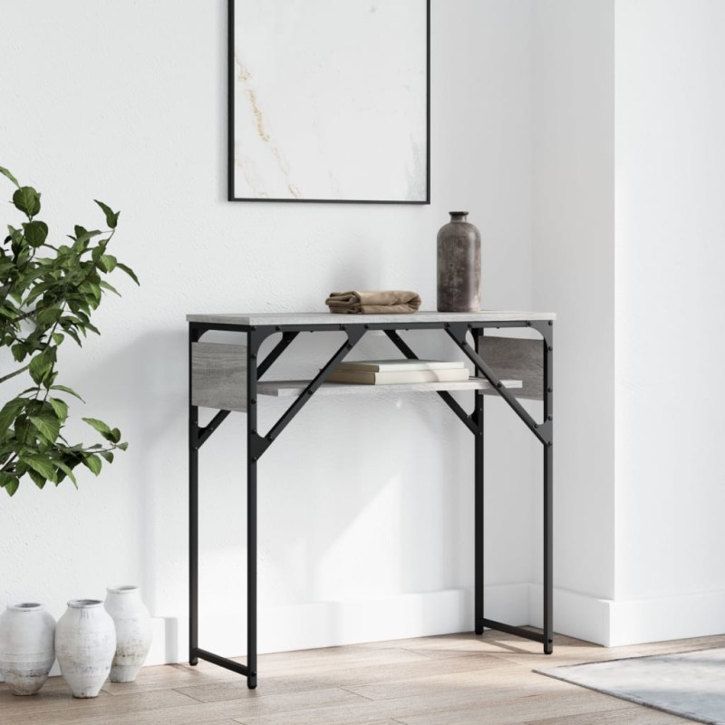 vidaXL Konsolentisch mit Ablage Grau Sonoma 75x30x75cm Holzwerkstoff vidaXL Konsolentisch mit Ablage Grau Sonoma 75x30x75cm Holzwerkstoff