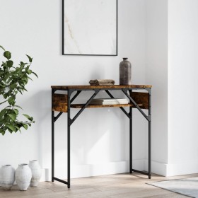 vidaXL Konsolentisch mit Ablage Räuchereiche 75x30x75cm Holzwerkstoff
