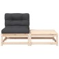 vidaXL Gartensofa ohne Armlehnen mit Kissen und Hocker vidaXL Gartensofa ohne Armlehnen mit Kissen und Hocker
