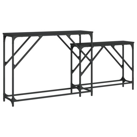vidaXL Konsolentische 2 Stk. Schwarz Holzwerkstoff