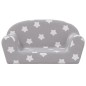 vidaXL Kindersofa 2-Sitzer Hellgrau mit Sternen Weich Plüsch vidaXL Kindersofa 2-Sitzer Hellgrau mit Sternen Weich Plüsch