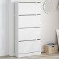 vidaXL Schuhschrank mit 4 Klappen Weiß 80x21x163,5 cm vidaXL Schuhschrank mit 4 Klappen Weiß 80x21x163,5 cm