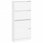 vidaXL Schuhschrank mit 4 Klappen Weiß 80x21x163,5 cm vidaXL Schuhschrank mit 4 Klappen Weiß 80x21x163,5 cm