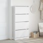 vidaXL Schuhschrank mit 4 Klappen Weiß 80x21x163,5 cm vidaXL Schuhschrank mit 4 Klappen Weiß 80x21x163,5 cm