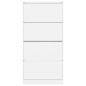 vidaXL Schuhschrank mit 4 Klappen Weiß 80x21x163,5 cm vidaXL Schuhschrank mit 4 Klappen Weiß 80x21x163,5 cm