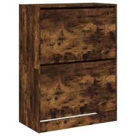 vidaXL Schuhschrank mit 2 Klappen Räuchereiche 80x42x108 cm