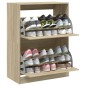 vidaXL Schuhschrank mit 2 Klappen Sonoma-Eiche 80x42x108 cm vidaXL Schuhschrank mit 2 Klappen Sonoma-Eiche 80x42x108 cm