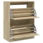 vidaXL Schuhschrank mit 2 Klappen Sonoma-Eiche 80x42x108 cm vidaXL Schuhschrank mit 2 Klappen Sonoma-Eiche 80x42x108 cm