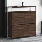 vidaXL Schuhschrank mit 4 Klappen Braun Eiche-Optik 100x34x112 cm vidaXL Schuhschrank mit 4 Klappen Braun Eiche-Optik 100x34x112 cm