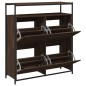 vidaXL Schuhschrank mit 4 Klappen Braun Eiche-Optik 100x34x112 cm vidaXL Schuhschrank mit 4 Klappen Braun Eiche-Optik 100x34x112 cm