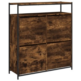 vidaXL Schuhschrank mit 4 Klappen Räuchereiche 100x34x112 cm