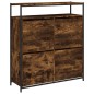 vidaXL Schuhschrank mit 4 Klappen Räuchereiche 100x34x112 cm vidaXL Schuhschrank mit 4 Klappen Räuchereiche 100x34x112 cm